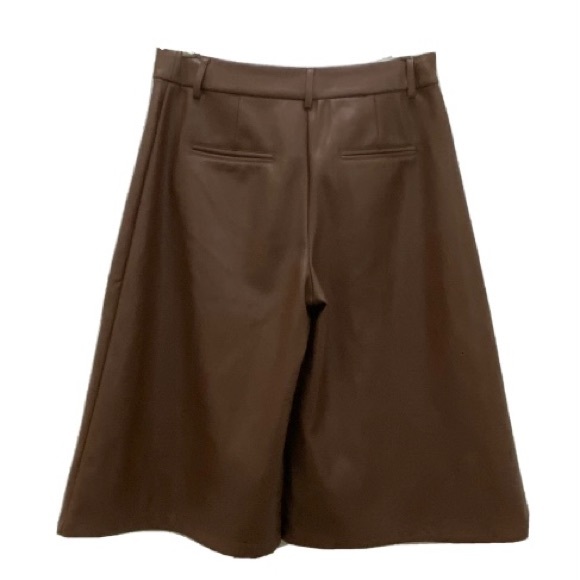 ANTHROPOLOGIE Avec Les Filles Davina Brown Faux Leather Culottes Wide Leg Size S - Picture 5 of 15